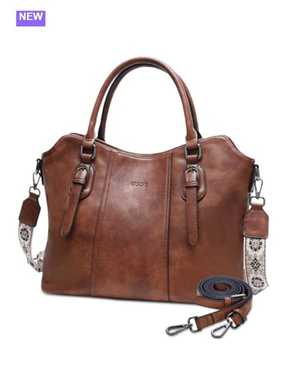 Vegan Leather Convertible Hobo Purse Two-Strap Satchel Crossbody Tote